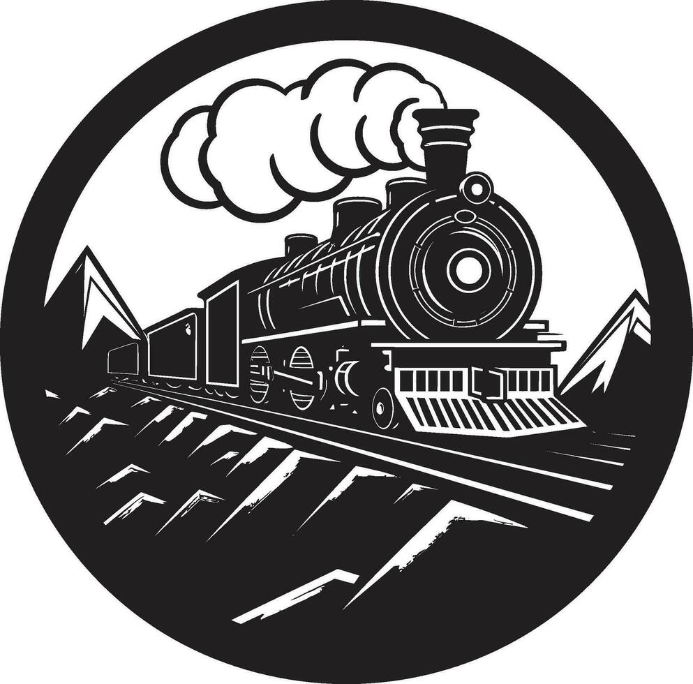 Vintage Transport Legacy Vector Black Design Retro Railways Black Vector Icon