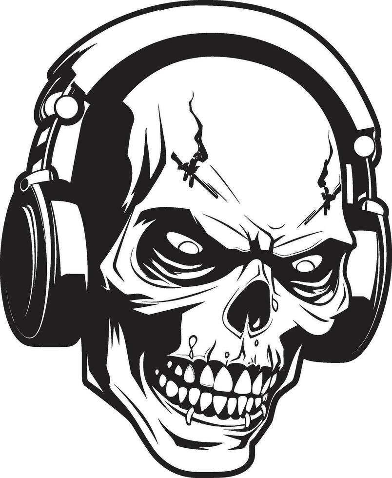 Zombie Lyricism Unleashed Hip Hop Vector Icon Spectral Rhyme Scheme Zombie Hip Hop Design