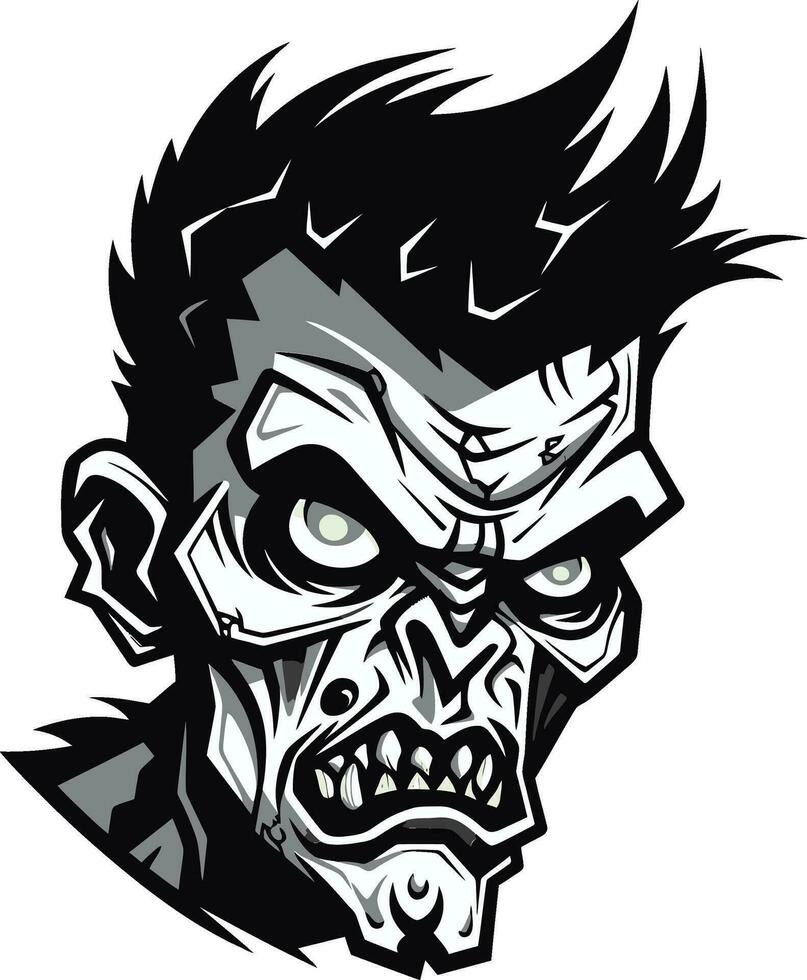 Undead Pal Zombie Mascot Illustration Ghastly Companion Mascot Zombie Vector