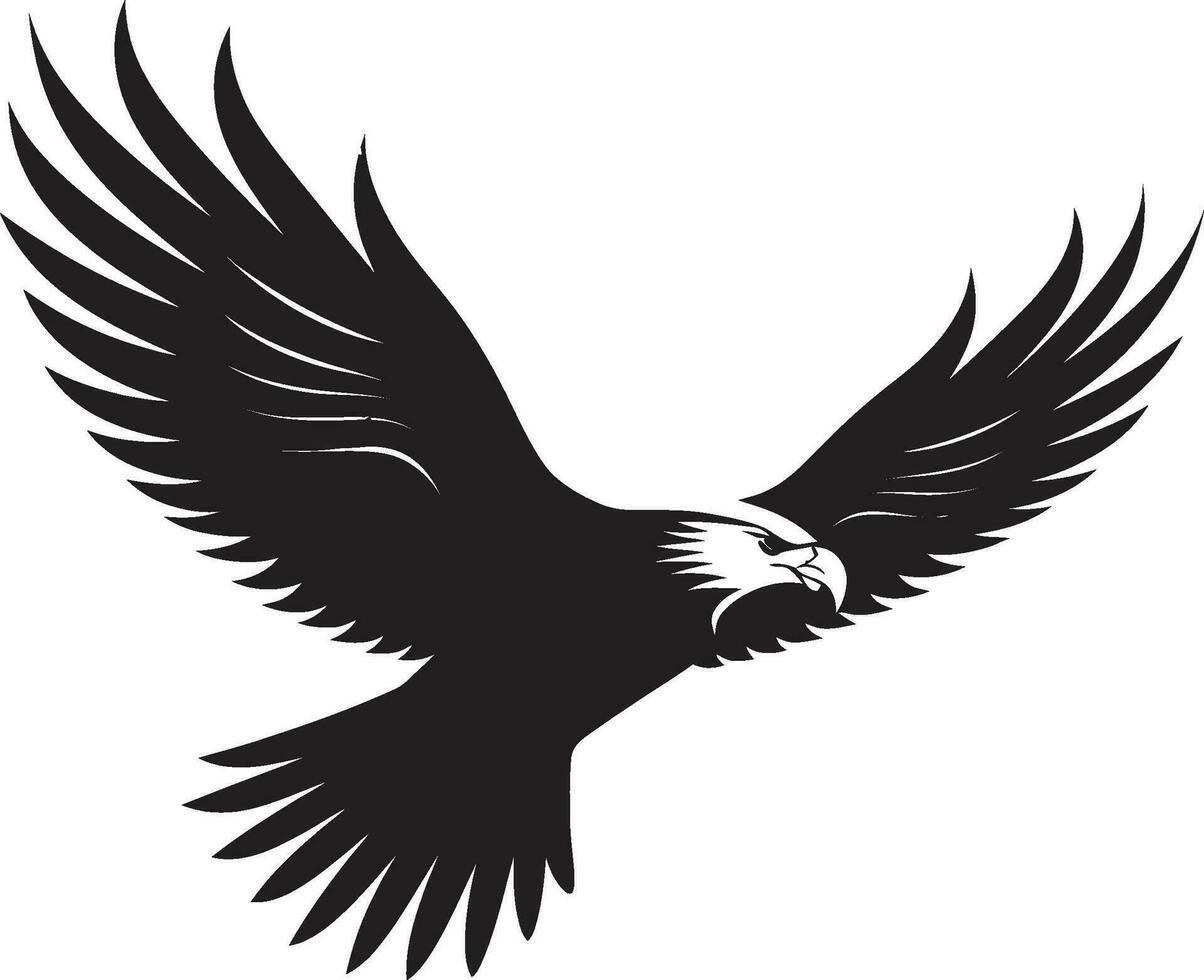 Aerial Majesty Black Vector Eagle Regal Flight Symbol Eagle Vector Design