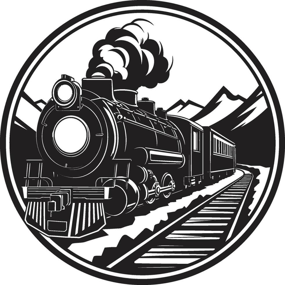 Historic Transport Lines Vector Black Design Black Vector Vintage Rails Icon