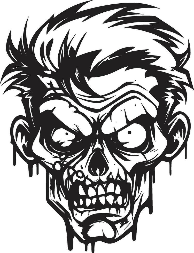 horrible guía zombi mascota icono zombi camarada mascota vector ilustración