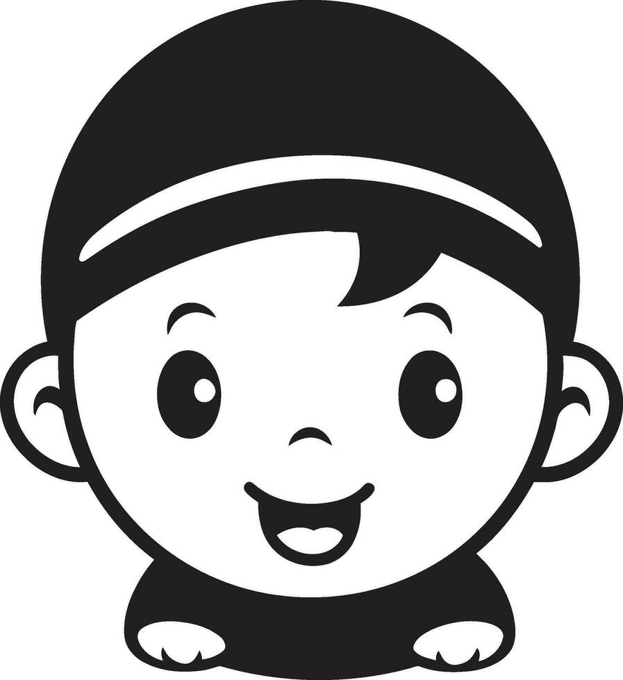 Tiny Twirls Black Vector Icon for Kiddos Whimsical Whispers Child in Black Vector Logo