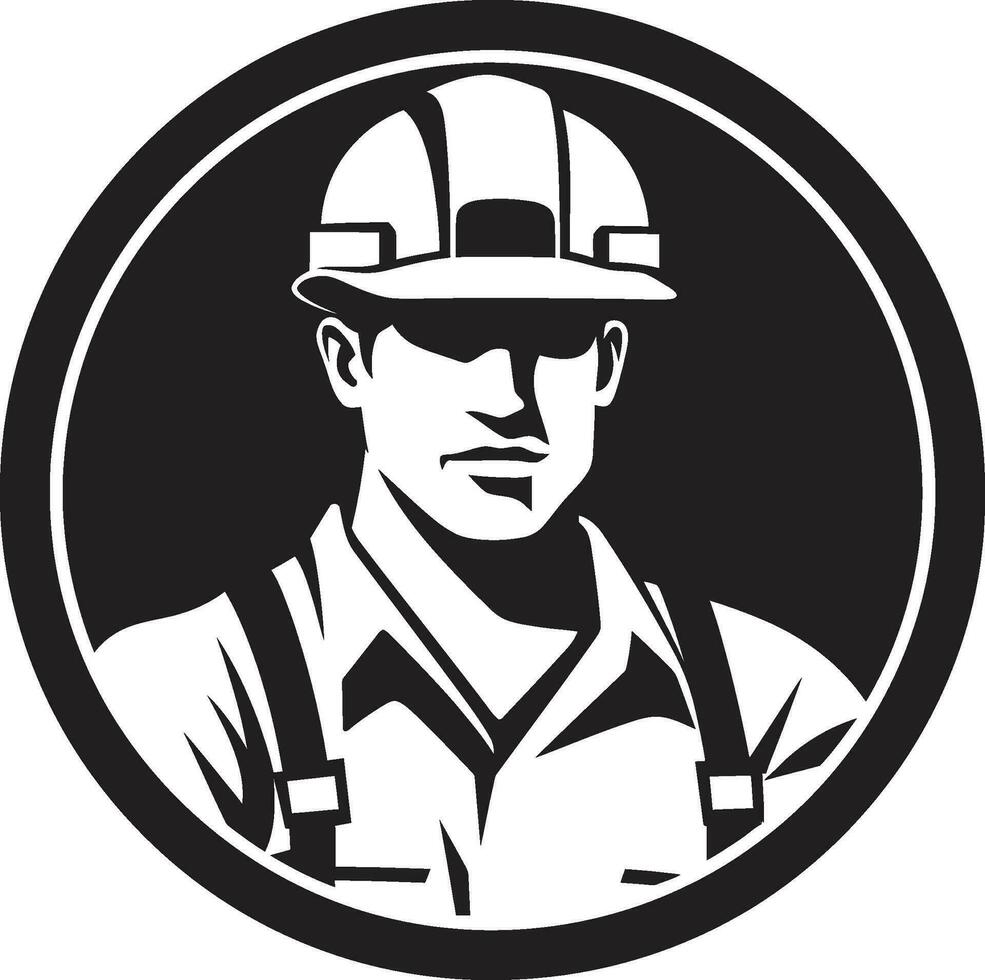Construction King Worker Vector Icon Gear and Wrench Construction Vector Icon