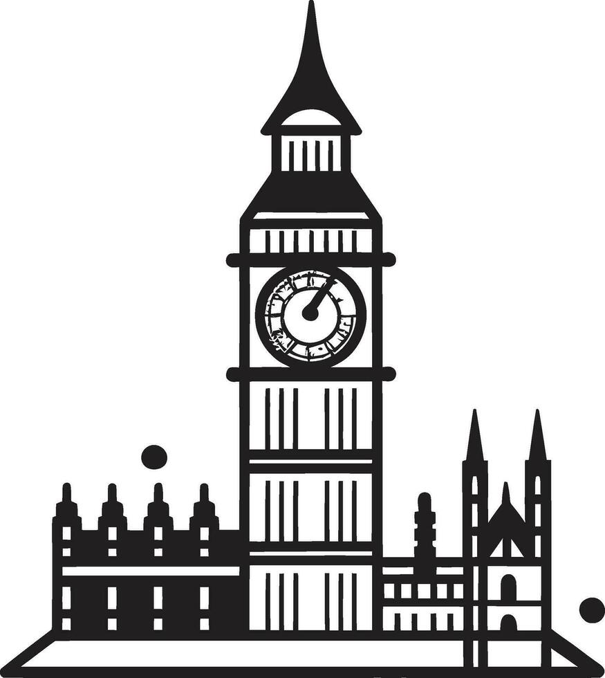 Támesis terraplén negro icono urbano Londres vector negro diseño
