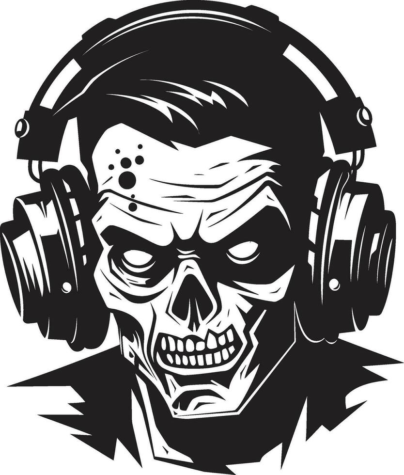 zombi vinilo vórtice vector diseño muertos vivientes girar sesiones zombi DJ vector