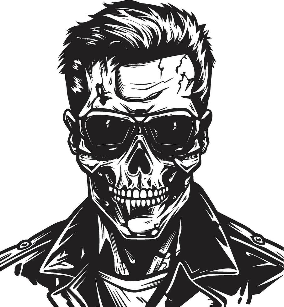 Augmented Zombie Tech Vector Design Undead Beats Zombie DJ Vector Icon