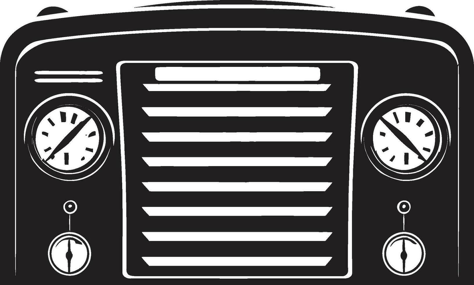 Vintage Sound System Vector Design Memorable Radio Console Black Icon