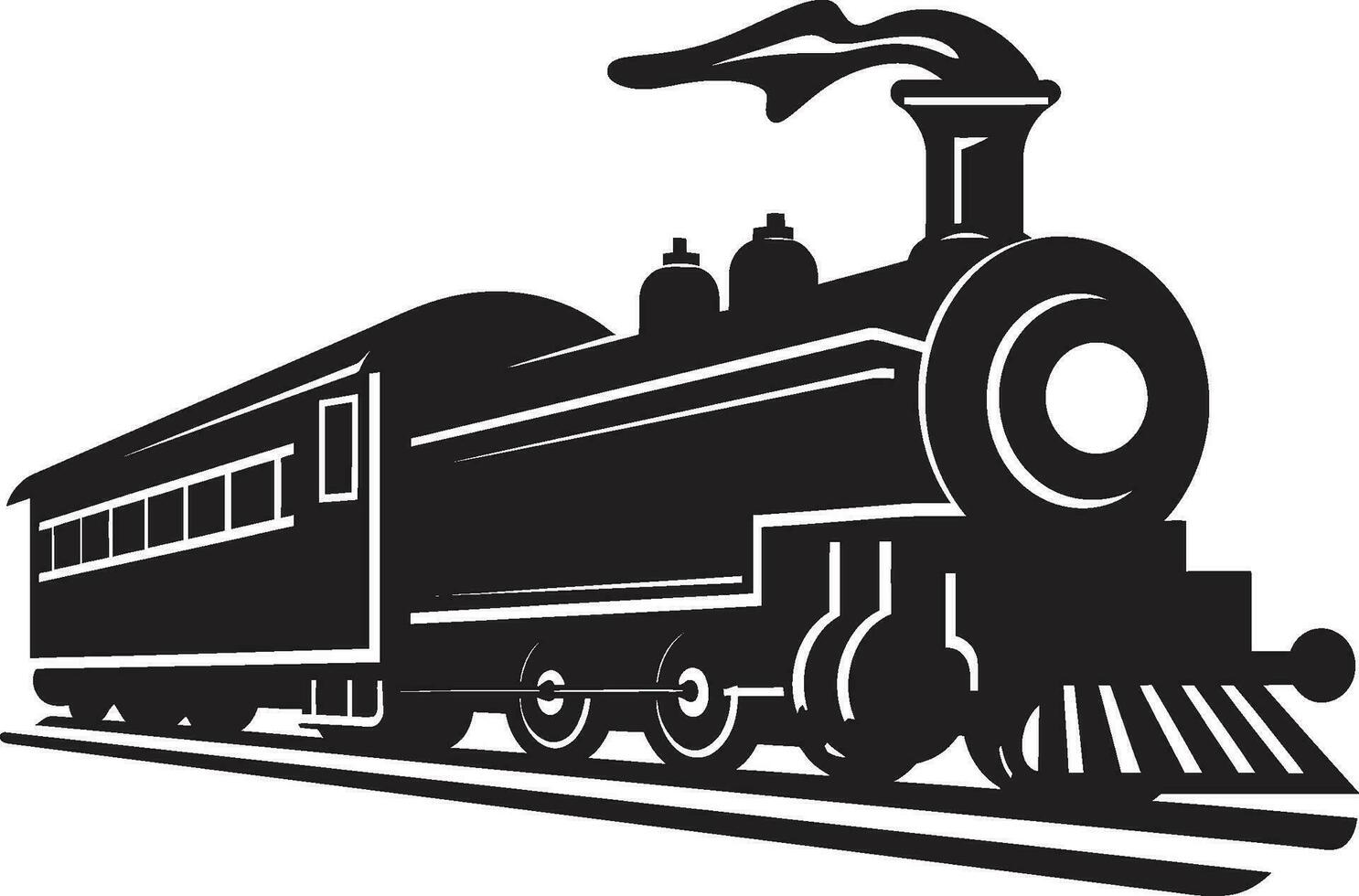 Black Vector Vintage Rails Icon Timeless Railway Adventure Vector Design