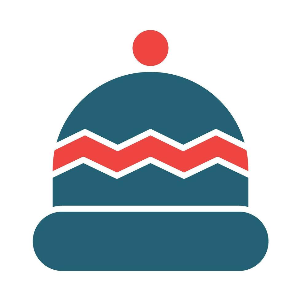 Snood Hat Glyph Two Color Icon Design vector