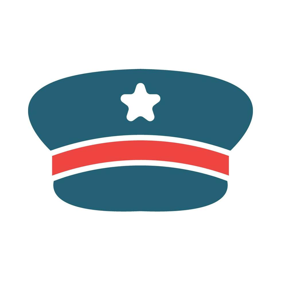 Peaked Hat Glyph Two Color Icon Design vector
