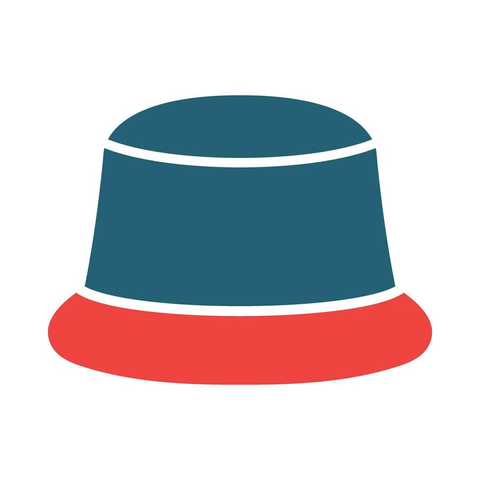 Bucket Hat Glyph Two Color Icon Design vector