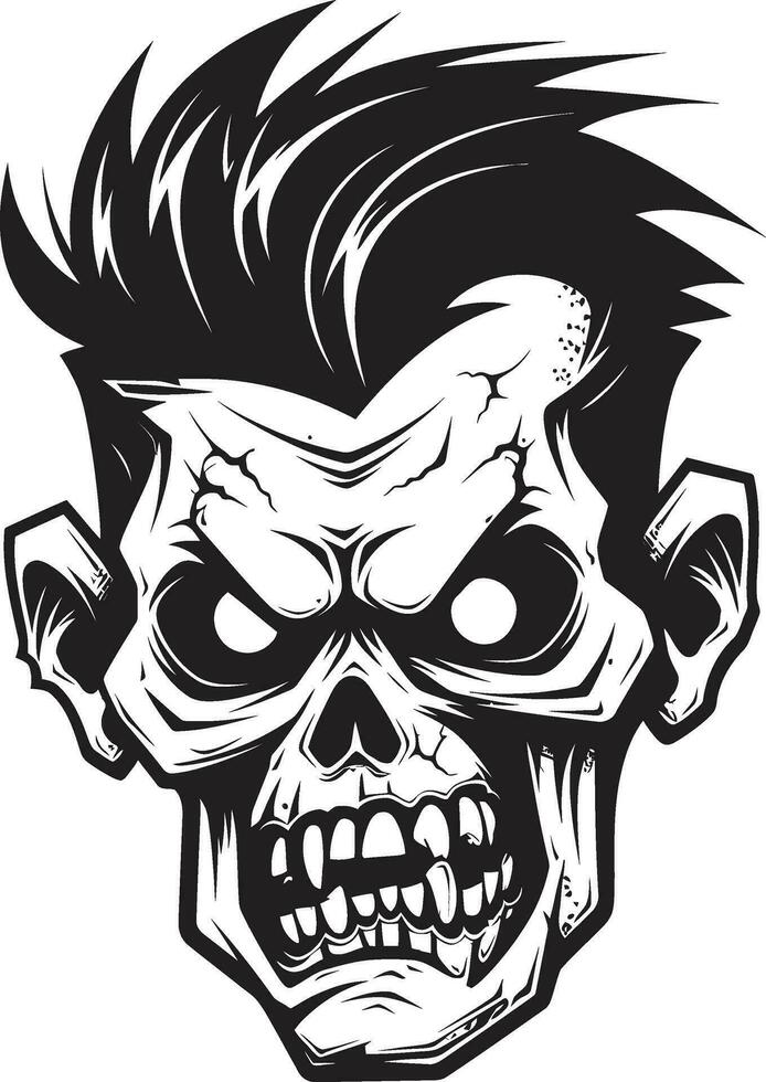 zombi personal mascota vector diseño horrible compañero zombi mascota icono