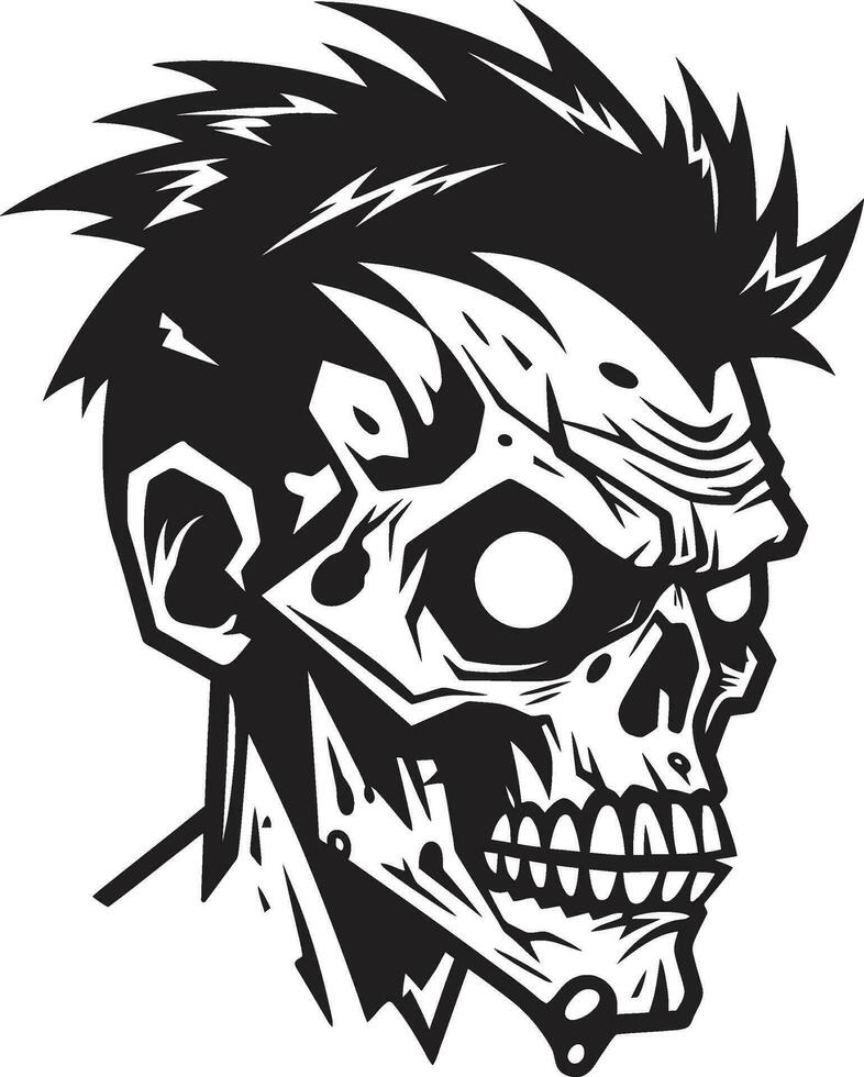macabro mascota zombi vector diseño zombi compañero mascota vector icono