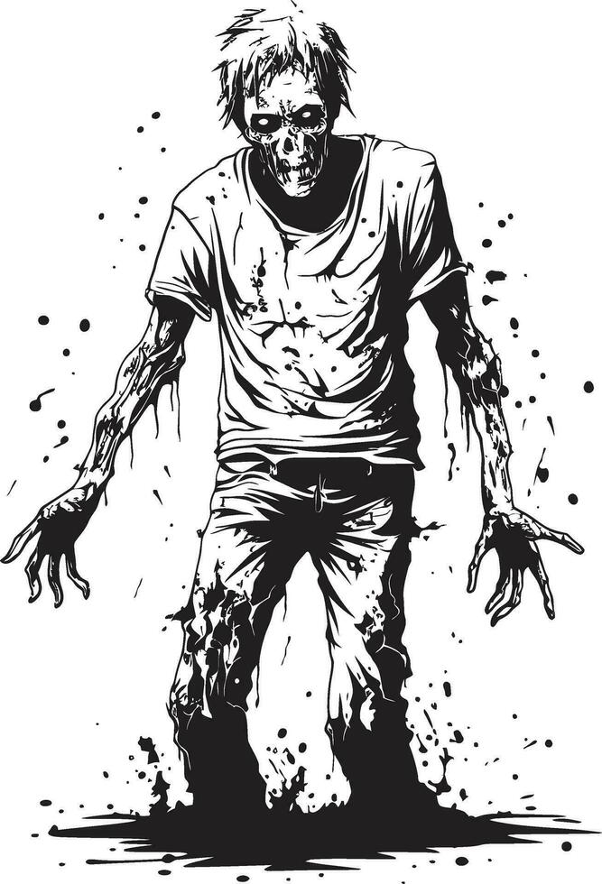 Zombie Menace Stance Vector Design Zombie Revival Pose Full Body Vector Icon