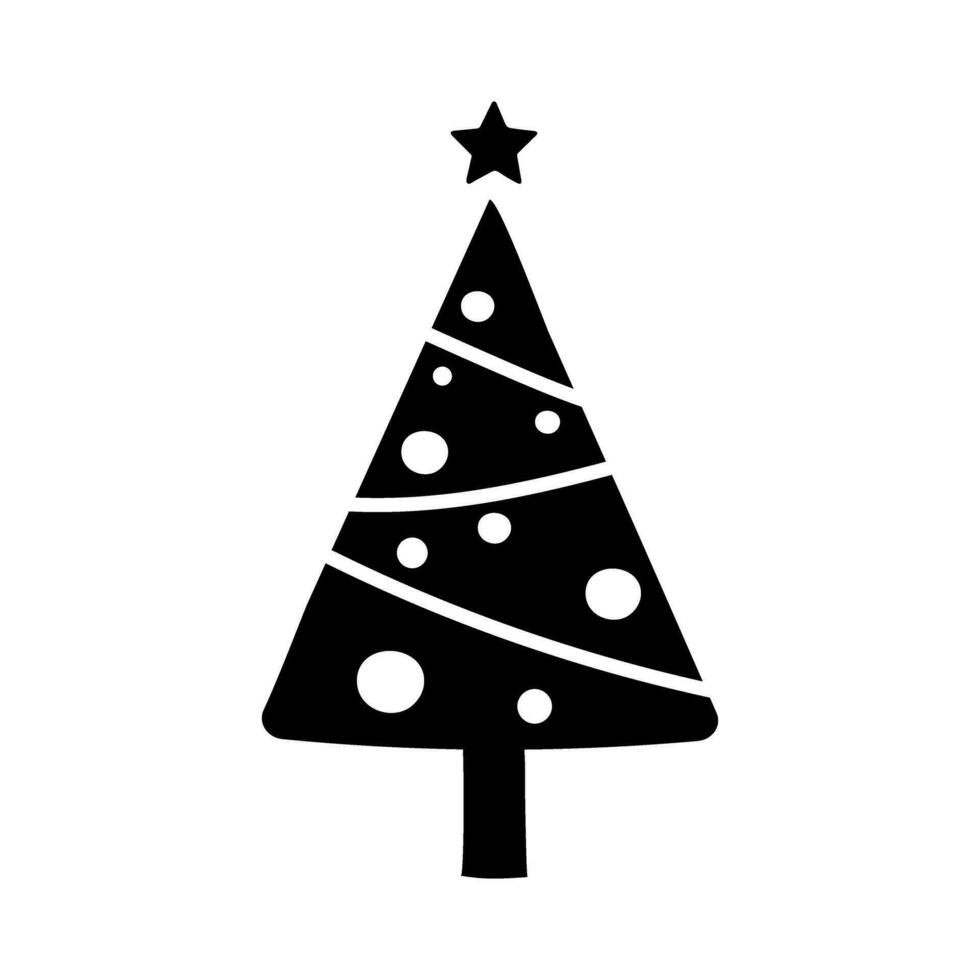 Christmas tree vector icon. new year illustration sign. winter symbol.