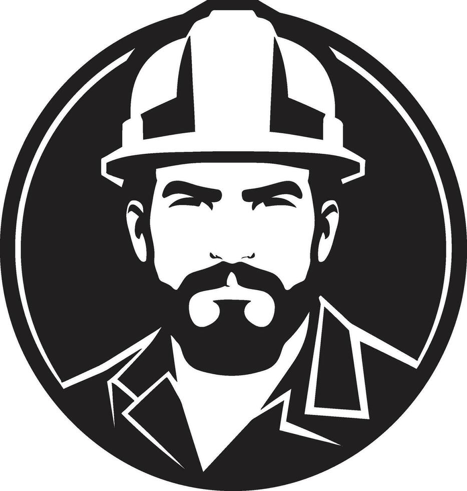 Gear and Hammer Construction Worker Icon Constructive Vision Vector Worker Design