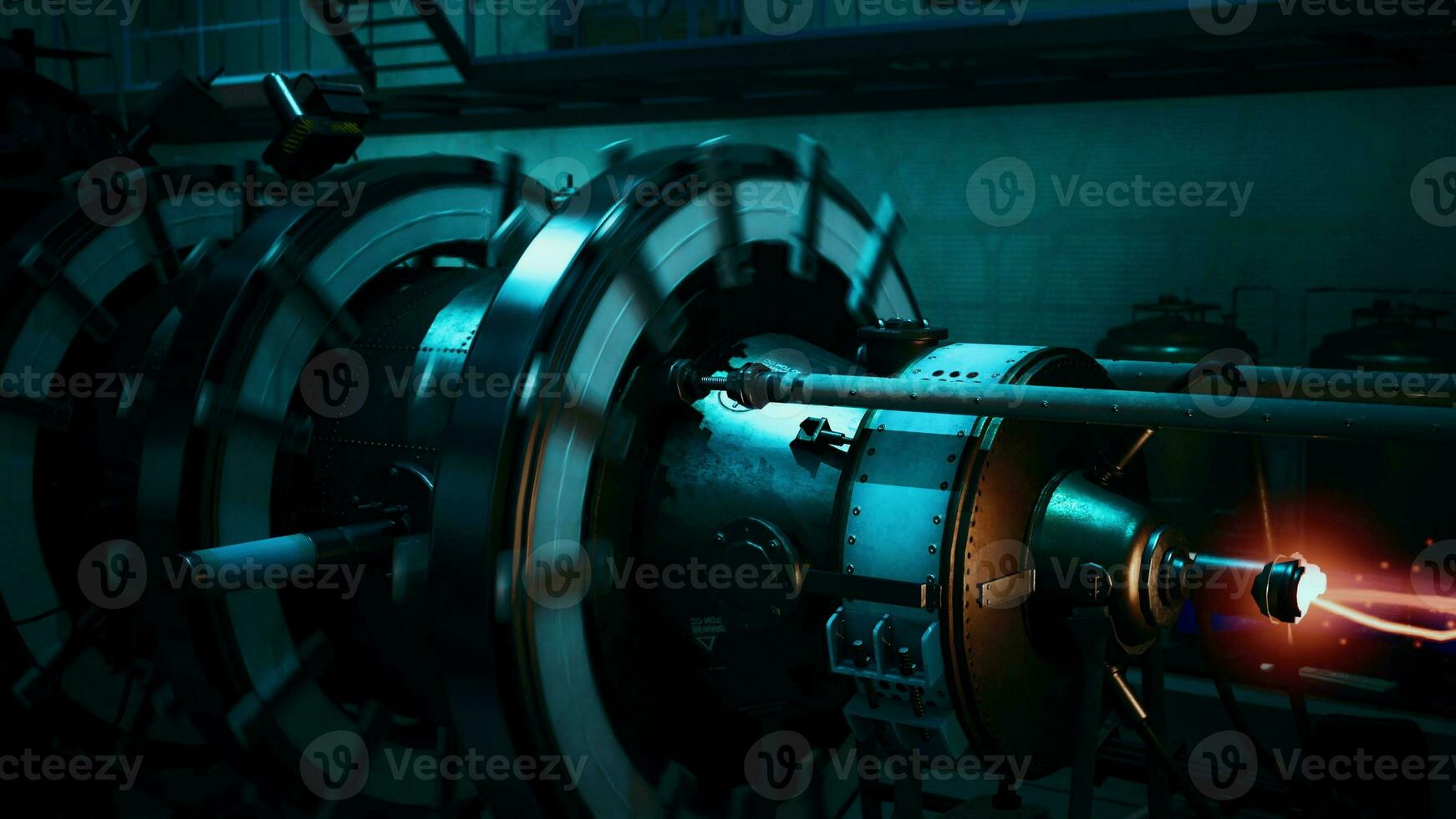 Electric plasma in futuristic reactor photo