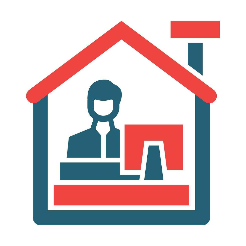 Work From Home Glyph Two Color Icon Design vector