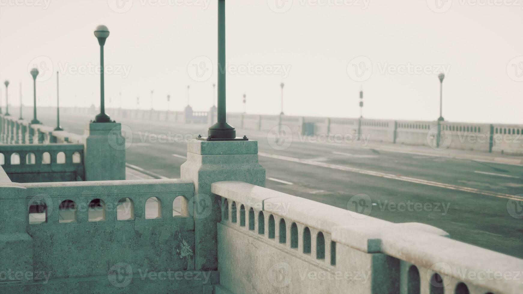 Peaceful empty road on the bridge photo