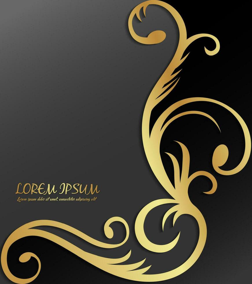 Golden Floral Frame, Suitable For Cover Book, Invitation, and Other, Vector Illustration