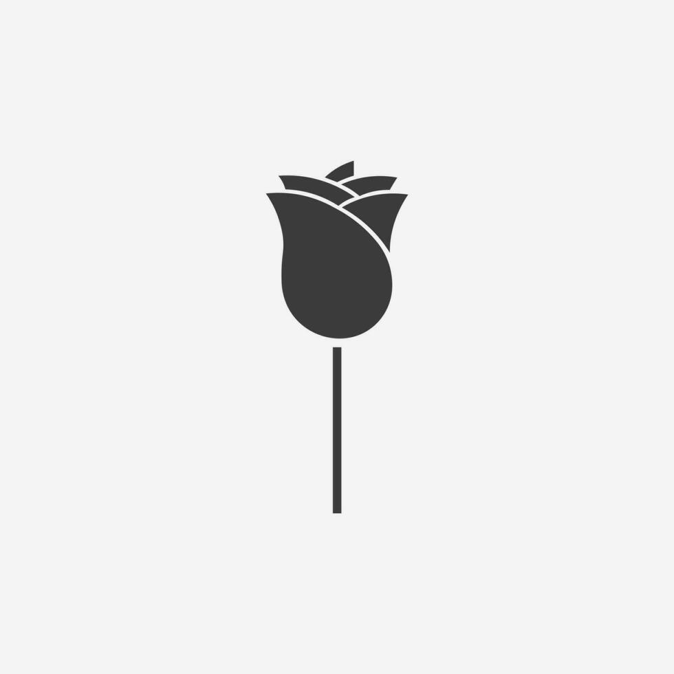 Rose icon vector. petal, flower, plant symbol vector