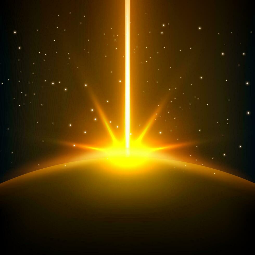 Yellow Rays Rising with Space Background, Vector Illustration