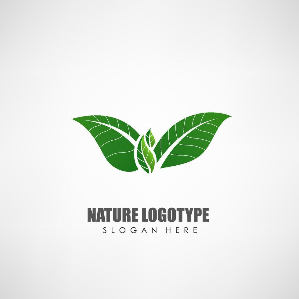 naturaleza hojas concepto logo modelo. etiqueta para natural productos, eco cultura, y otro, vector ilustración