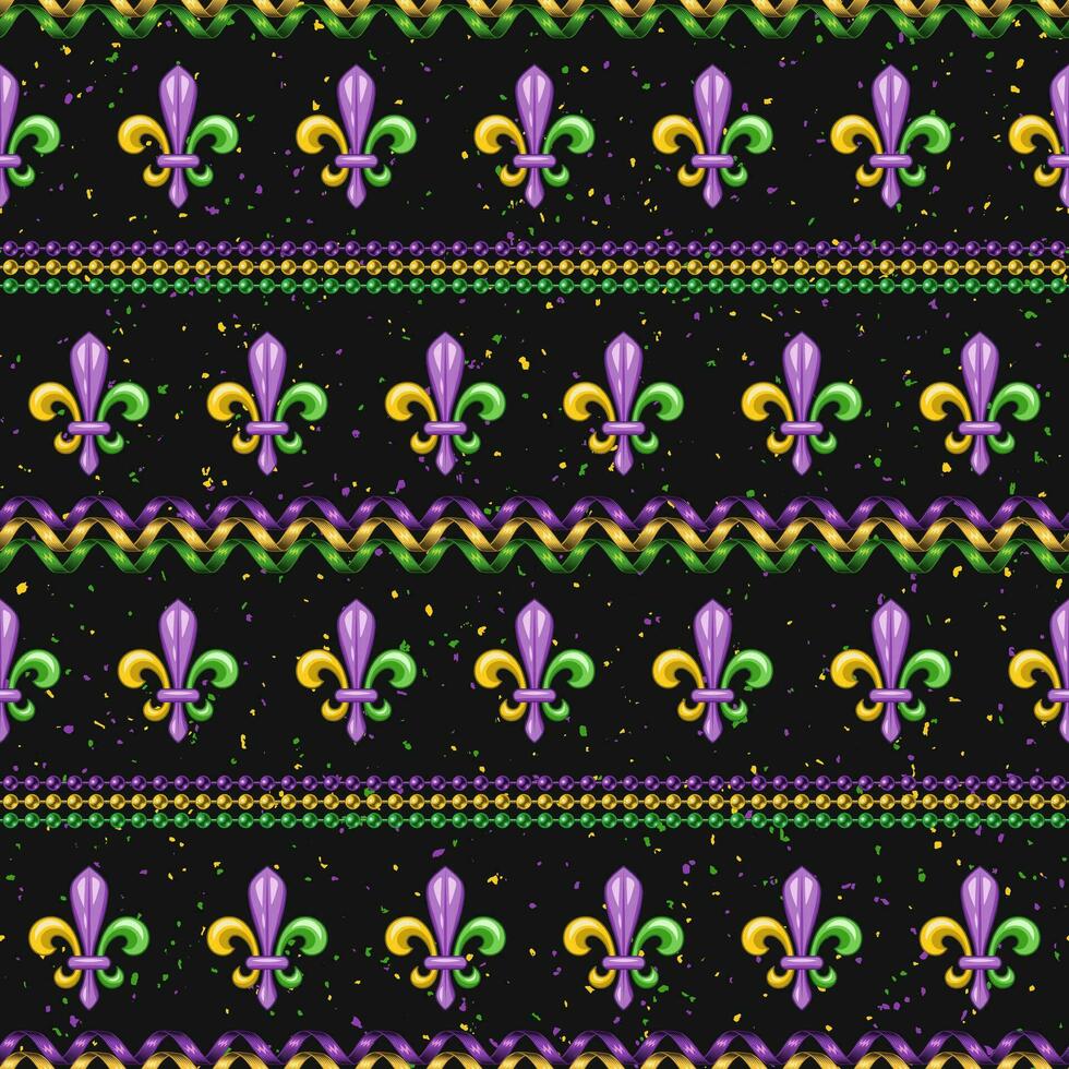 mardi gras modelo con fleur Delaware lis, rosario vector