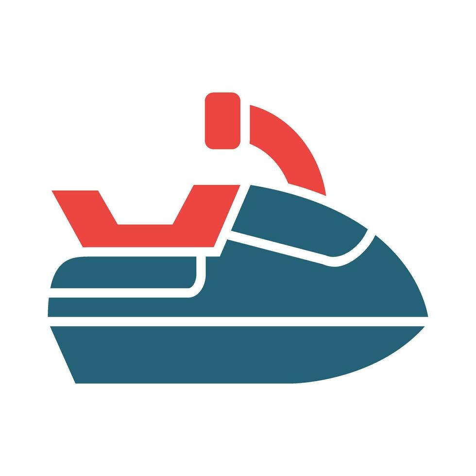 Jet Ski Glyph Two Color Icon Design vector