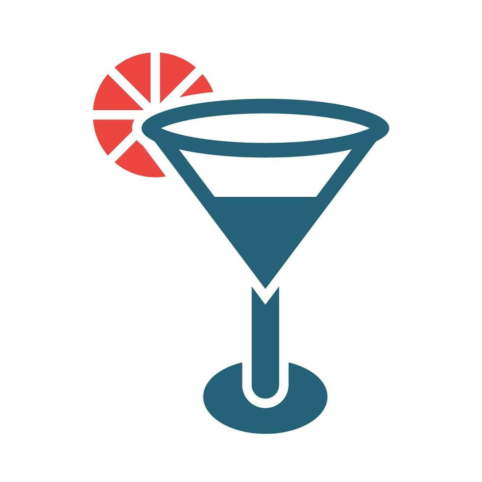 Cocktail Glyph Two Color Icon Design vector