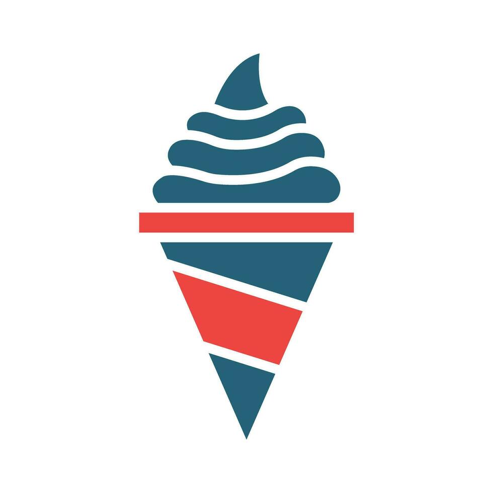 Ice Cream Glyph Two Color Icon Design vector