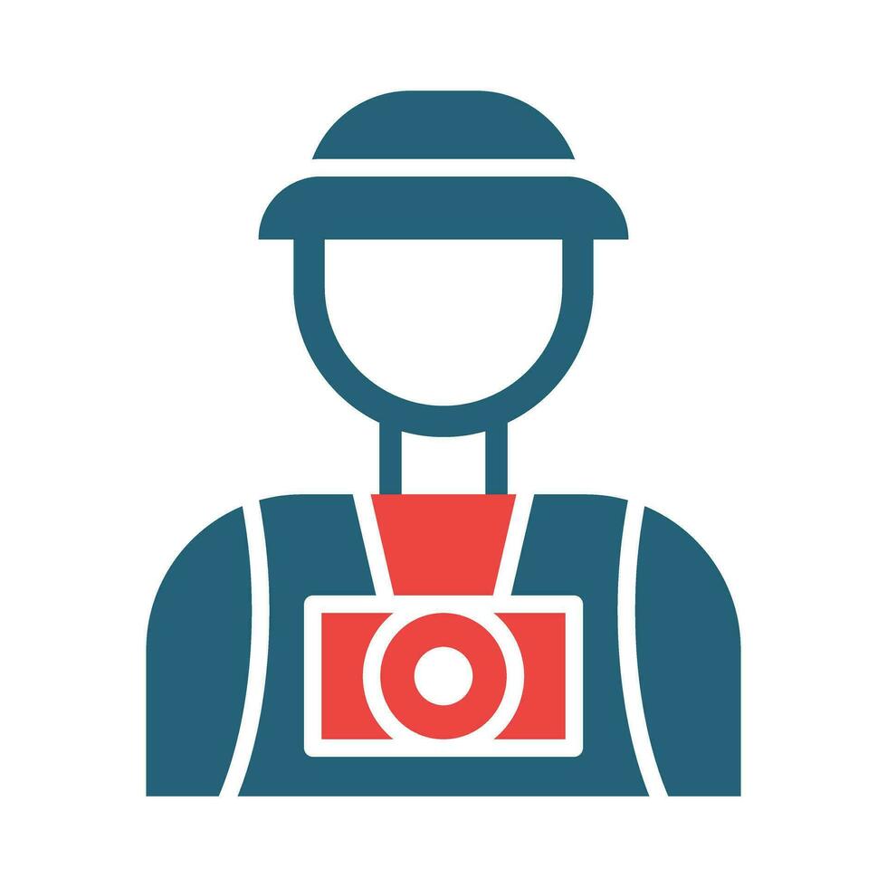 Tourist Glyph Two Color Icon Design vector