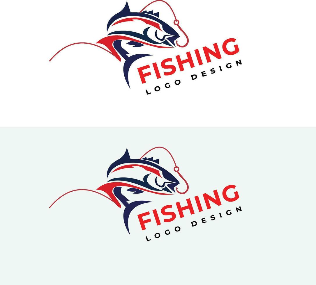 diseño de logotipo de pesca vector