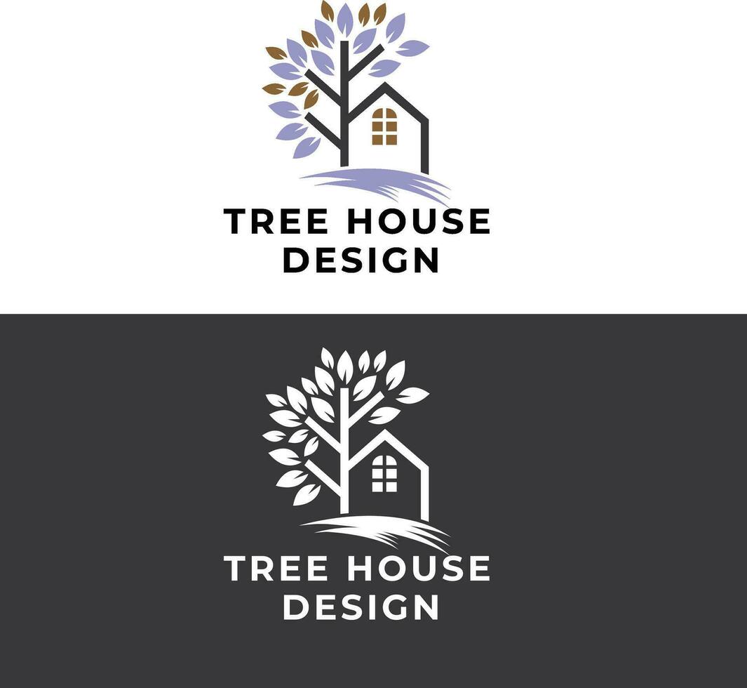 tree house logo design vector
