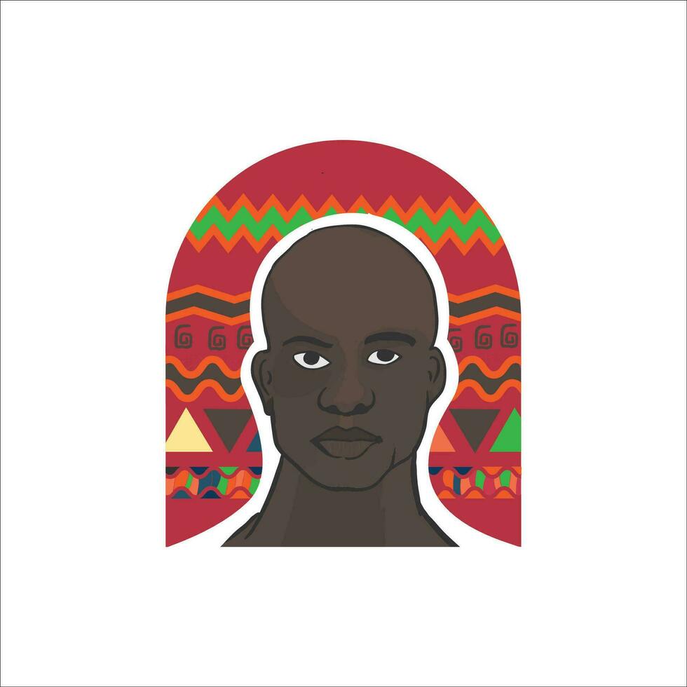 África logo con un hombre con africano étnico tribal vector