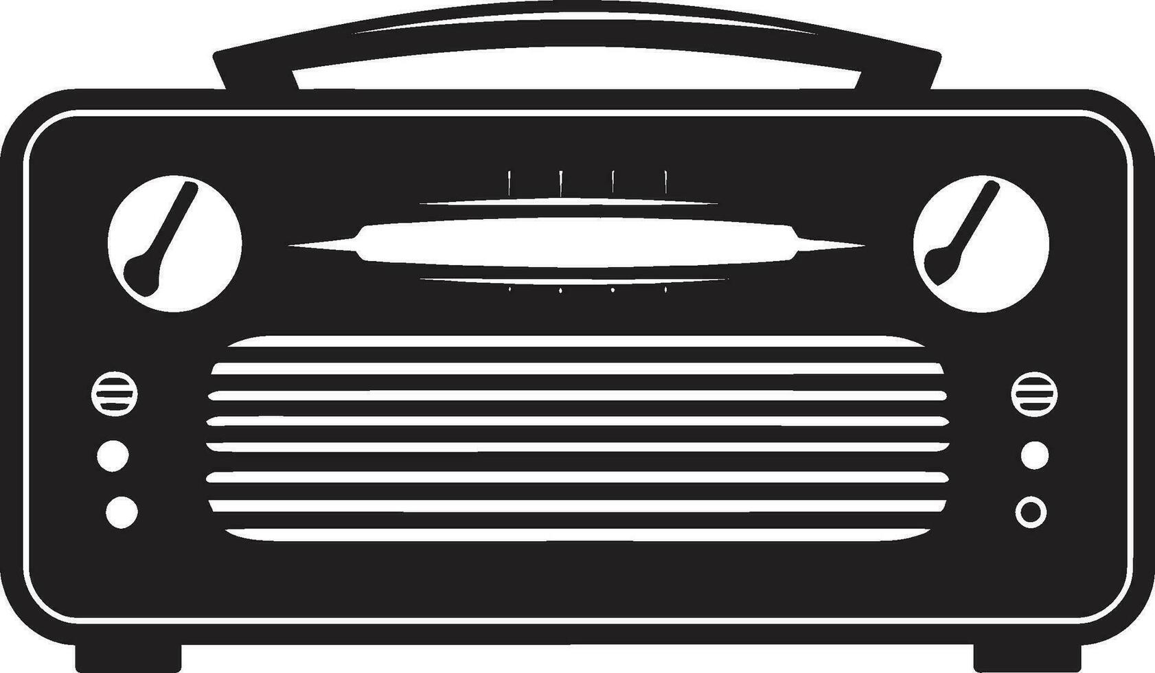 Historic Broadcast Vector Black Design Retrospective Radio Device Black Vector Icon