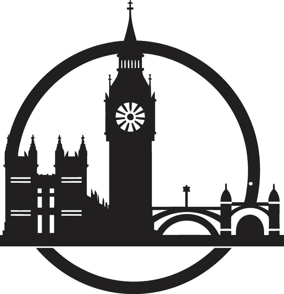 London Landmark Silhouette Black Design Metropolitan Icon Vector Black London