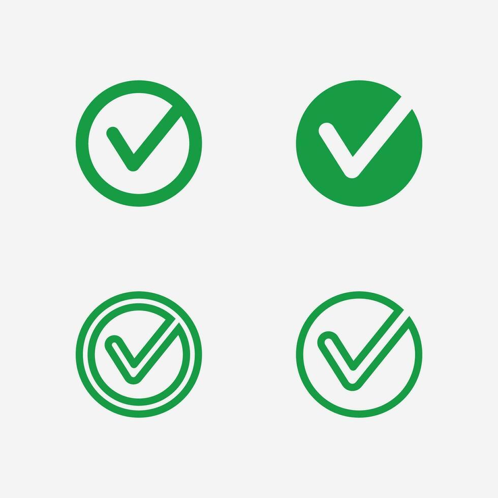 check mark symbol and logo icon vector