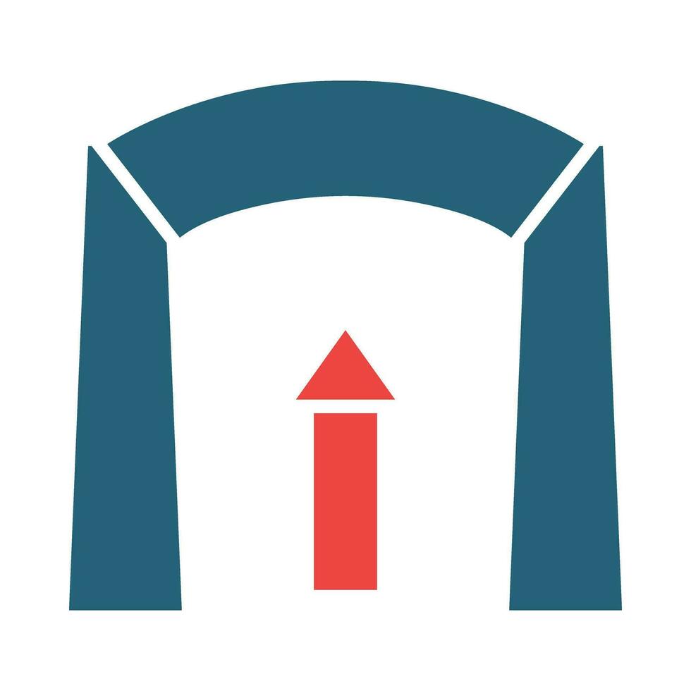 Entrance Glyph Two Color Icon Design vector