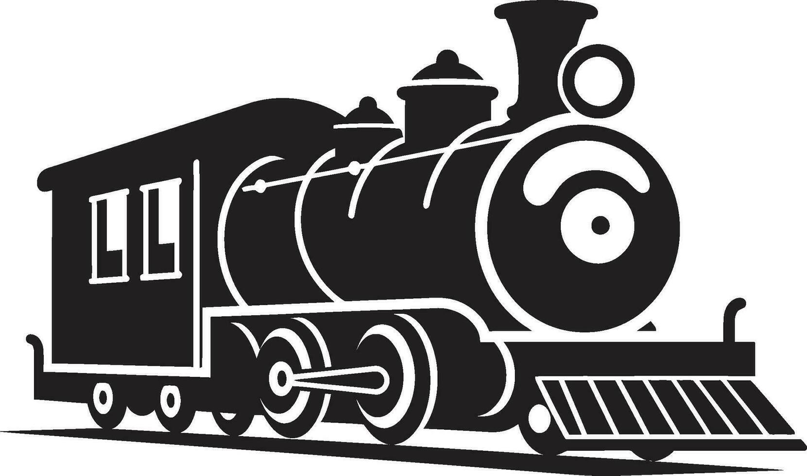 Black Vector Vintage Rails Icon Timeless Railway Adventure Vector Design