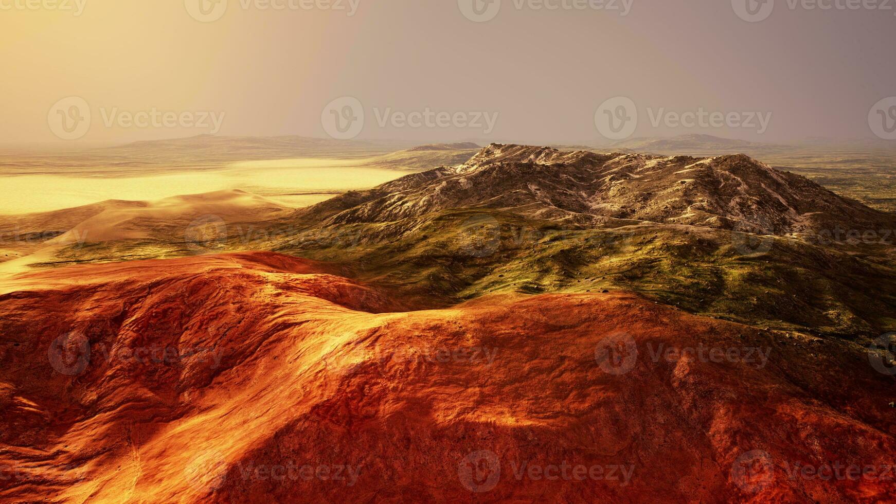 Panoramic view of Rainbow Mountain photo