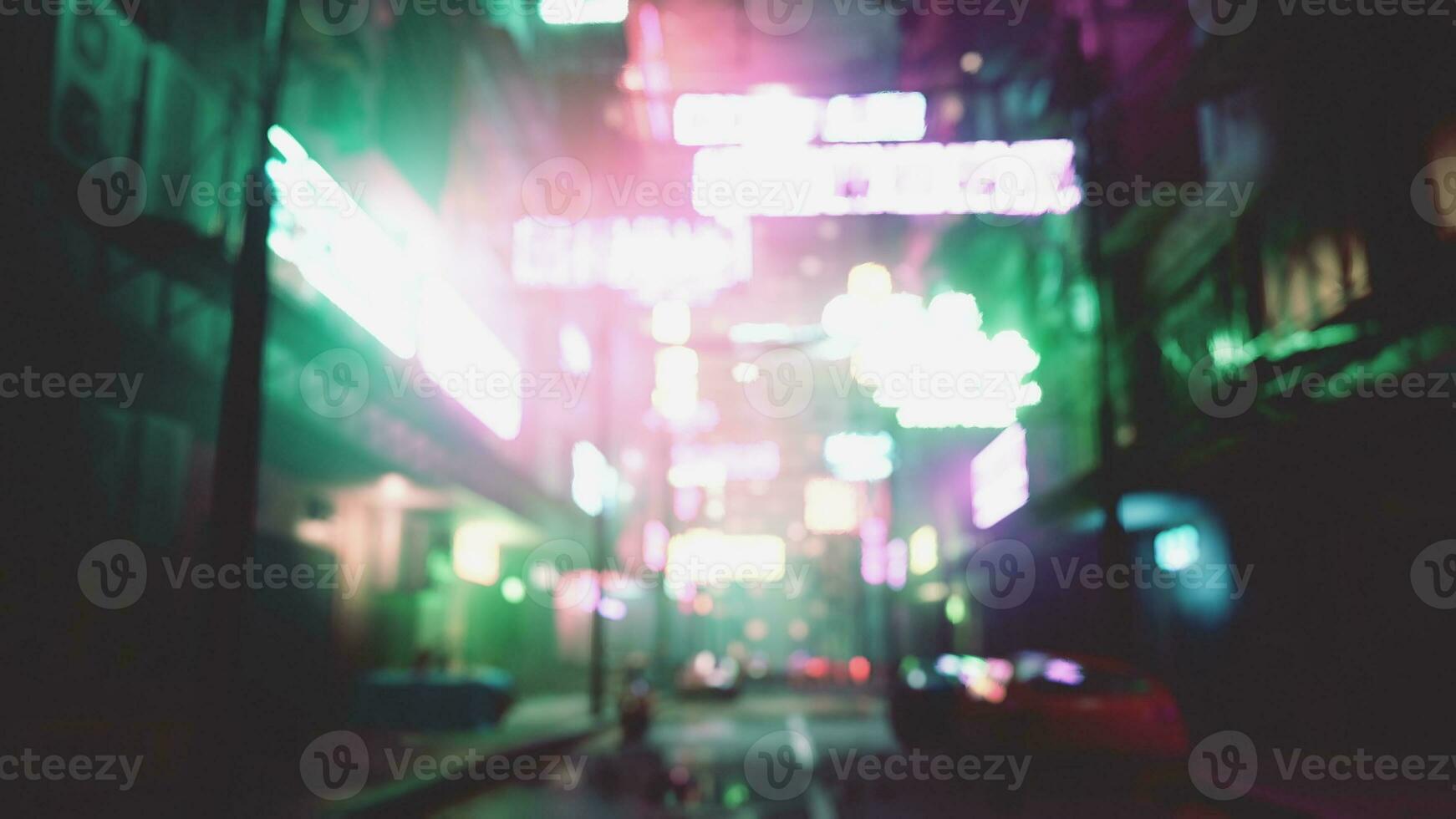 Defocused city lights at night photo