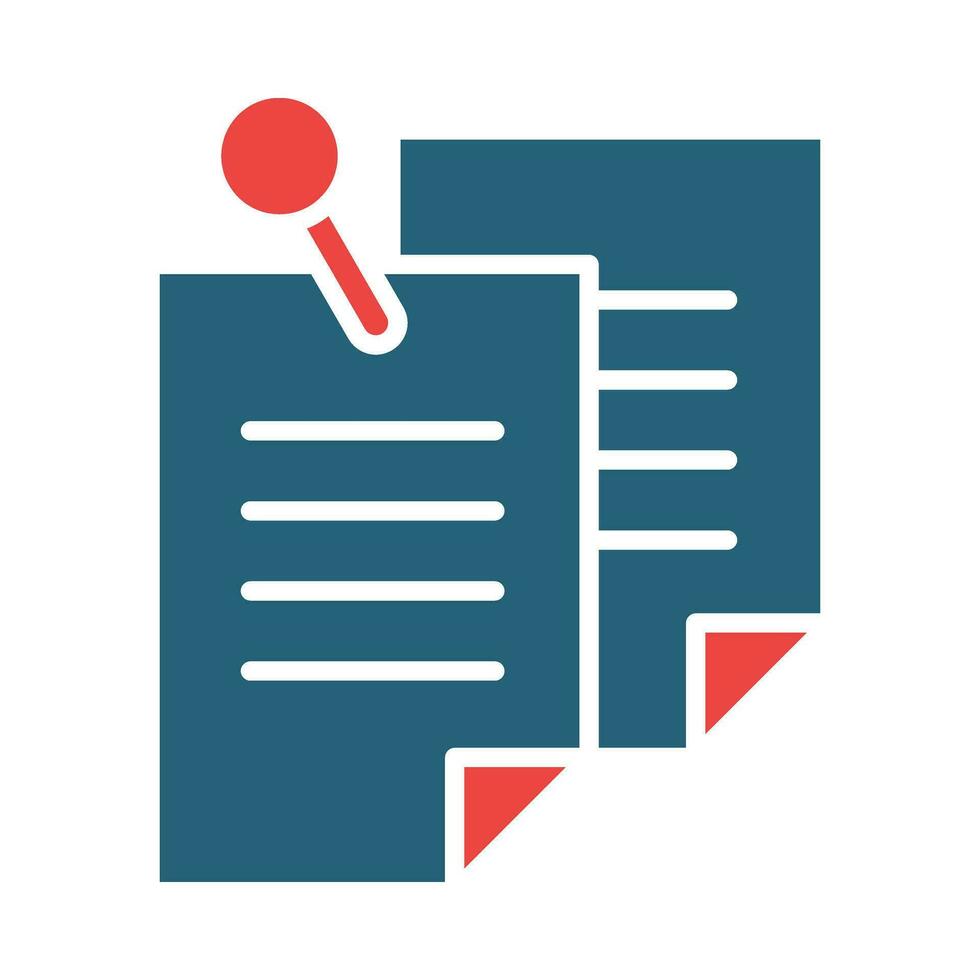 Post It Glyph Two Color Icon Design vector