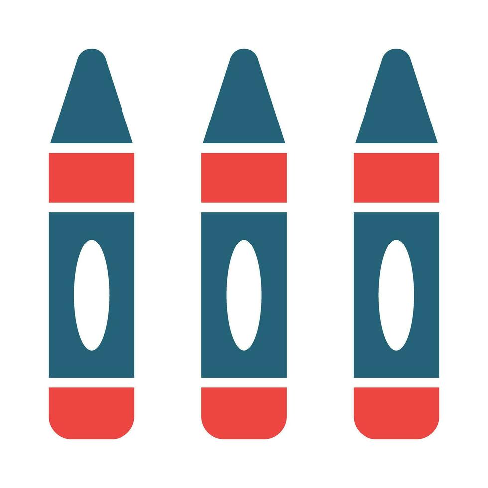 lápices de color glifo dos color icono diseño vector