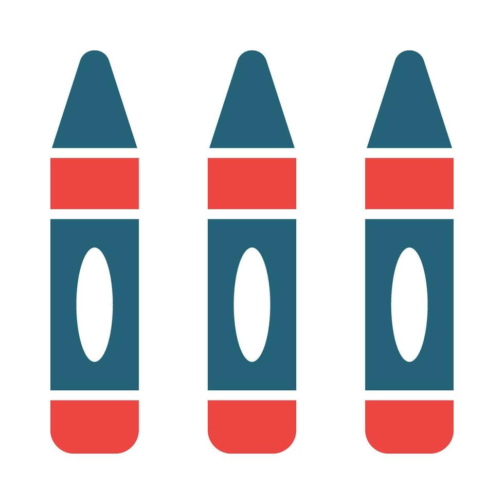 Crayons Glyph Two Color Icon Design vector