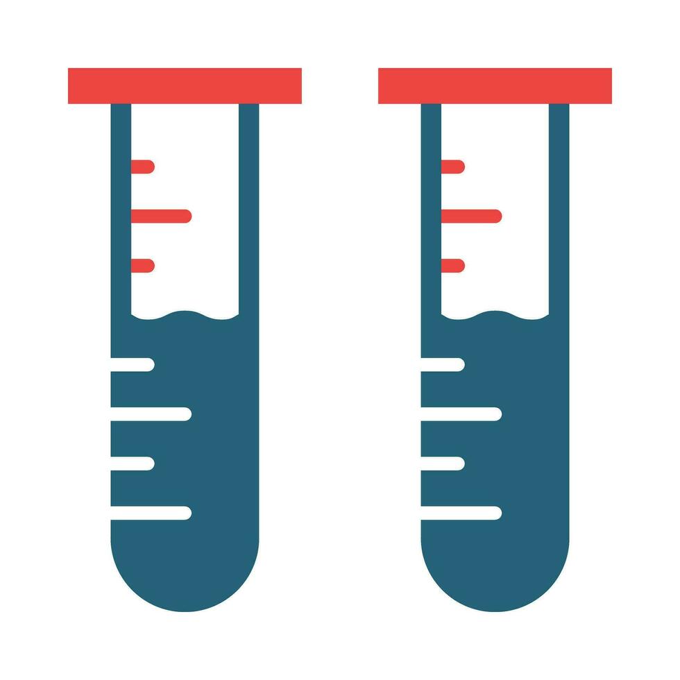 Test Tube Glyph Two Color Icon Design vector