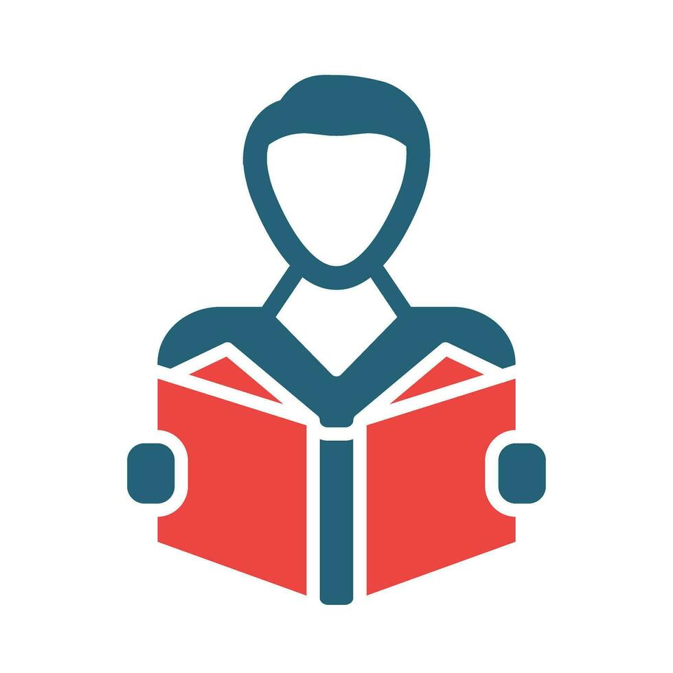 Studying Glyph Two Color Icon Design vector