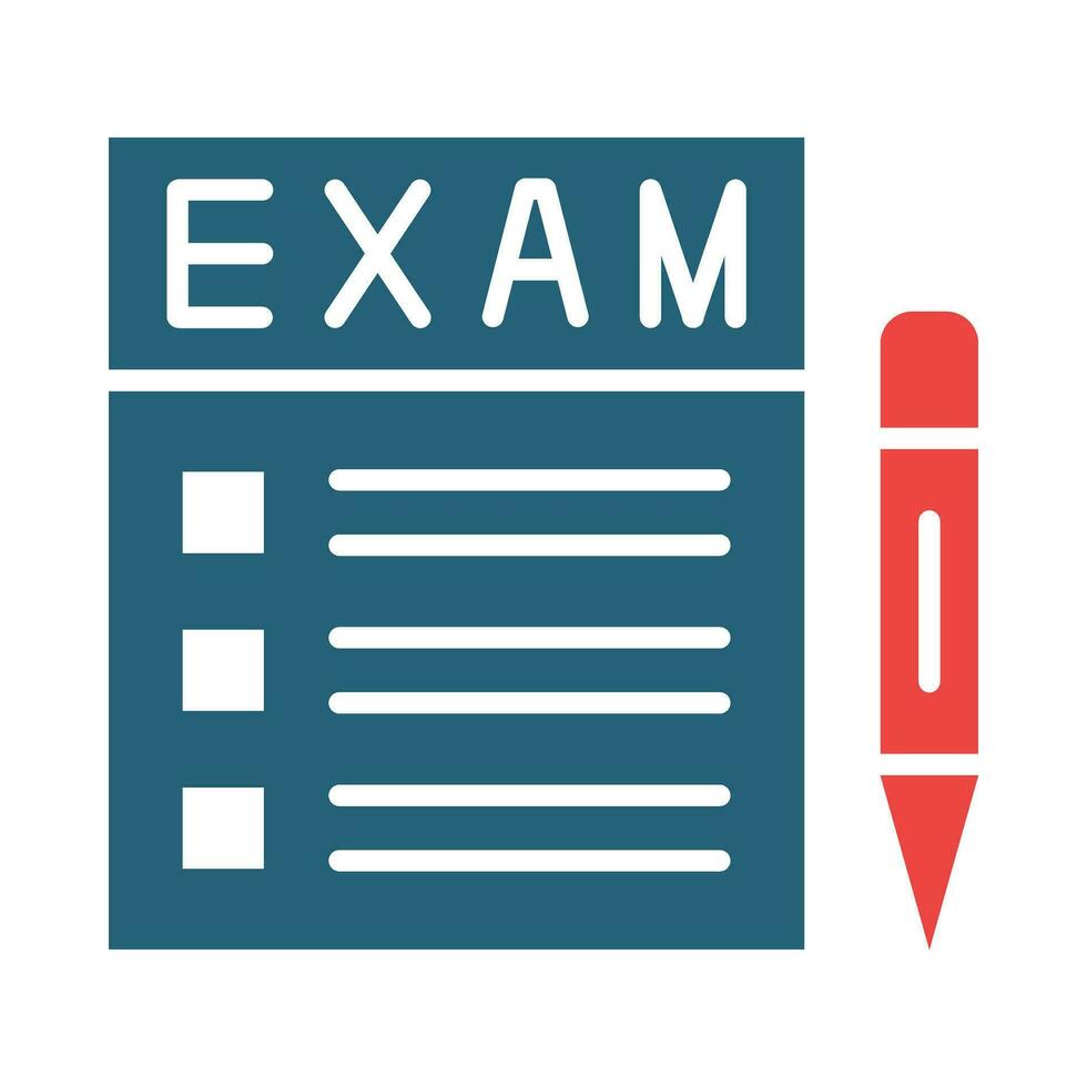 Exam Glyph Two Color Icon Design vector