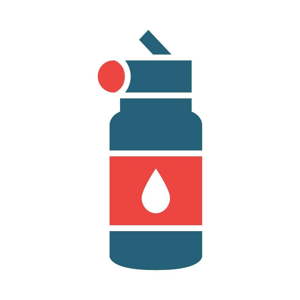 Water Bottle Glyph Two Color Icon Design vector